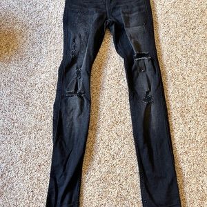 Hollister black ripped skinny jeans size 00